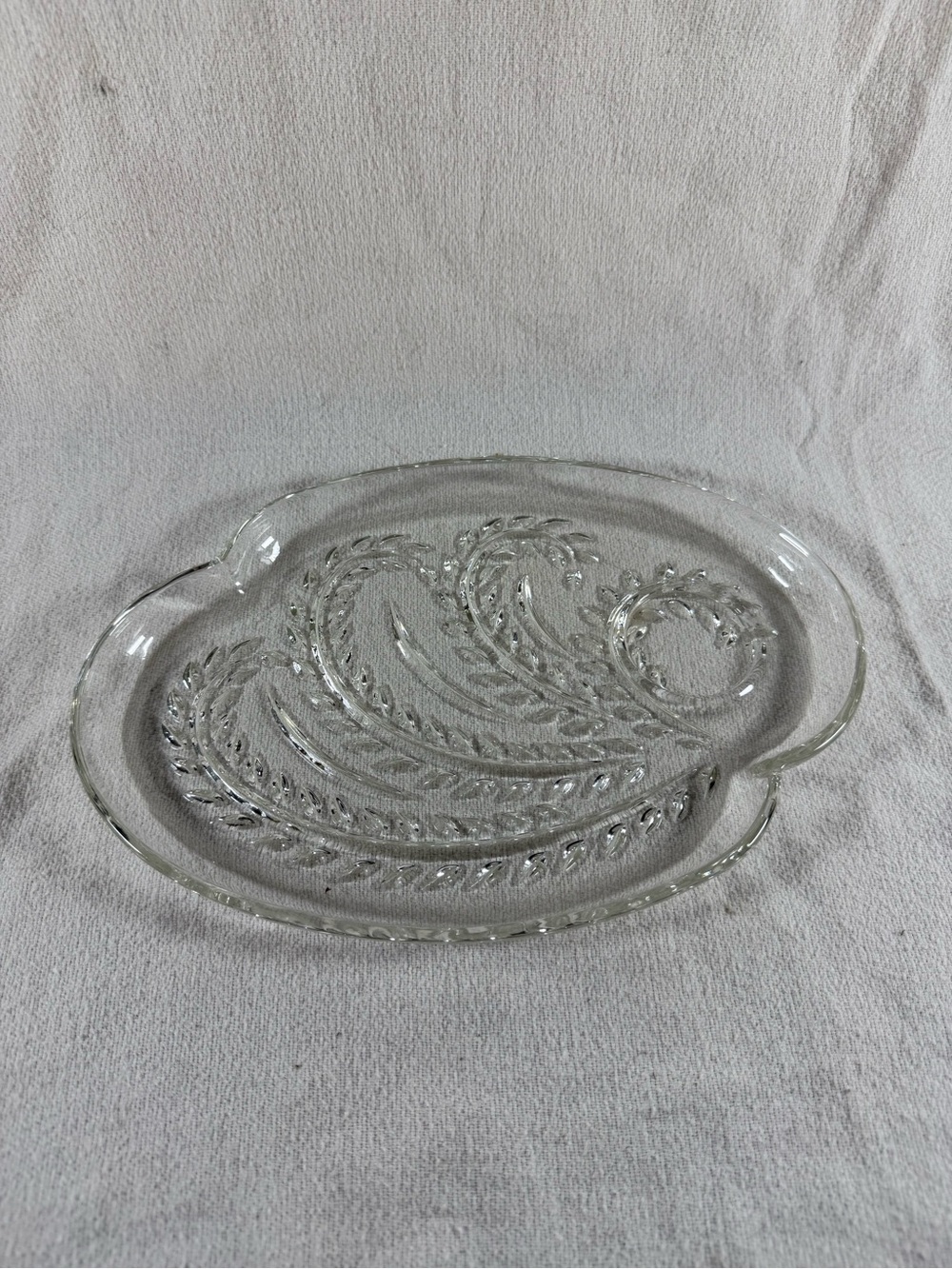 Vintage Federal Glass Wheat Pattern Serving Plate